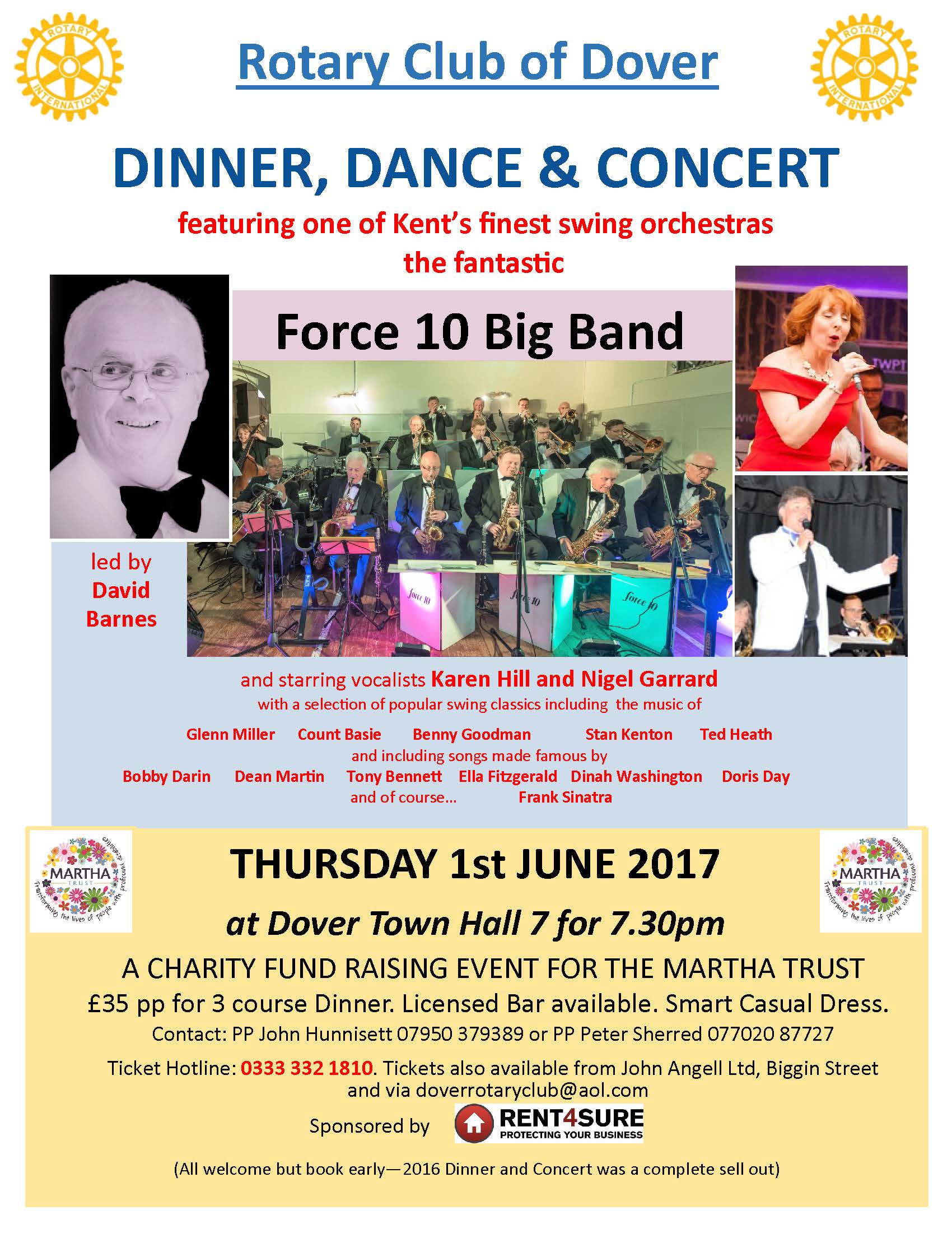 Rotary Club of Dover Dinner, Dance and Concert